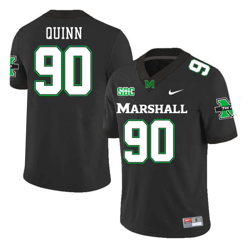Marshall Thundering Herd #90 Lorcan Quinn College Football Jerseys,Uniforms-Black